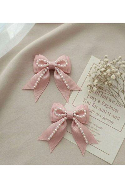 Shiklik Pearl Detailed Bow Model Luxury Hair Clip