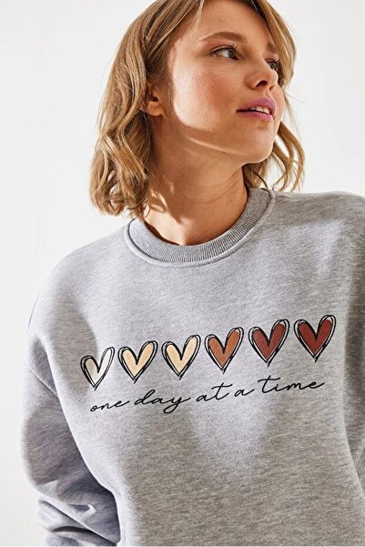 ZAVIXO Women's Circular Neck Sweatshirt with Flower Print, 3 Yarn Oversize Sw...