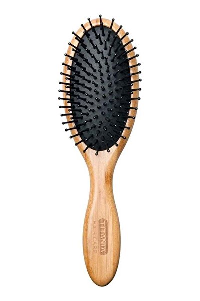 TİTANİA 2866 Hair Care Wooden Oval Hair Brush - Black and Beige