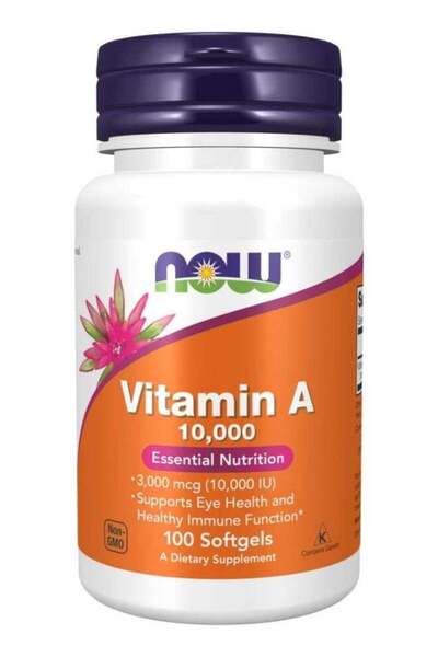 Now Foods Vitamin A 10,000 IU - Essential Nutrition for Eye, Skin, and Immune...