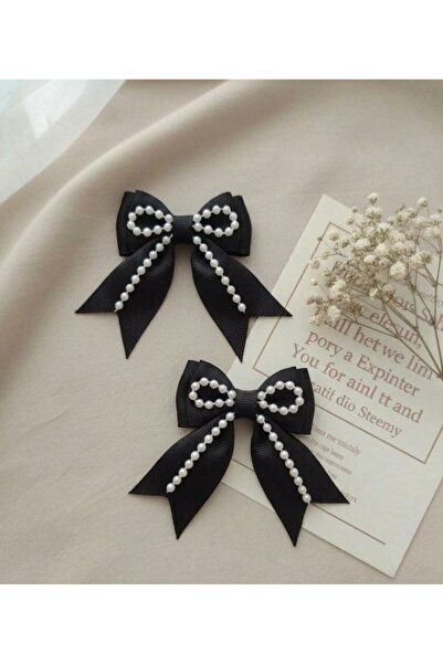 Shiklik Agrafă de păr de lux cu model de fundă și detalii perlate