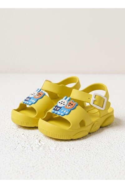 Xilway Sarı Erkek/Kız Çocuk Kaydırmaz Taban Hayvan Figürlü Günlük Rahat Yazlı...