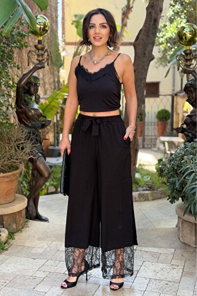 Nevin Kaya Moda Black Lace Trousers