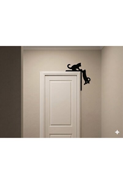 Bedoris Kedi Temalı Kapı / Duvar Köşe Dekoru | Ev & Parti Aksesuarı