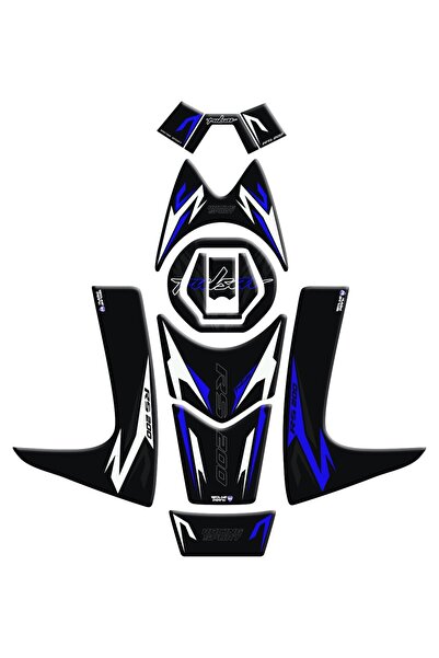 Redline Grafik Bajaj Pulsar RS 200 Siyah Lacivert Beyaz Full Tank Pad Set
