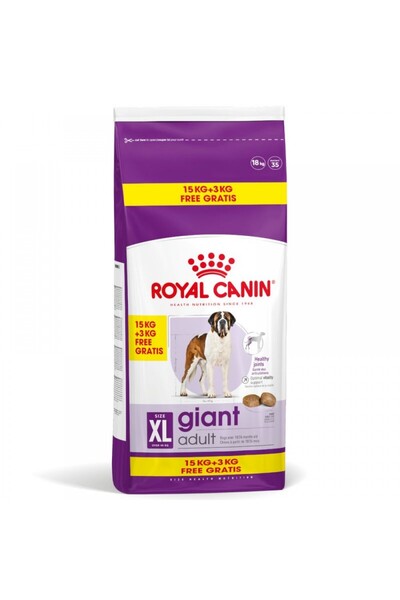 Royal Canin Giant Adult, 15 kg + 3 kg gratuit!