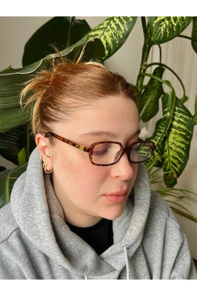 D&Z ACCESSORİES Retro Leopar Oval Gözlük | Vintage Görünüm Kare Cat Eye Mavi ...