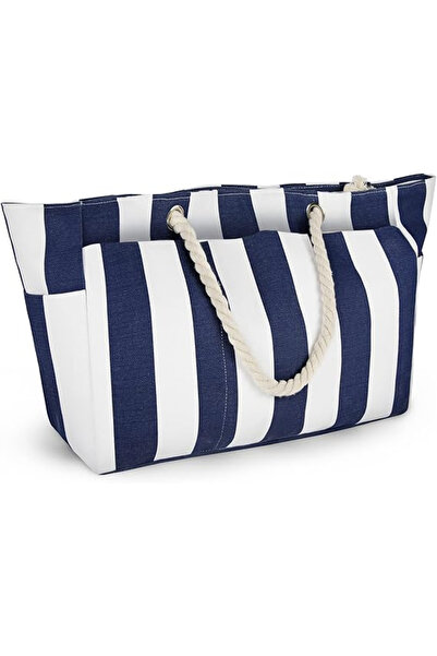 Lubardy Geantă de plajă XXL pentru femei, material textil impermeabil 50x20x3...