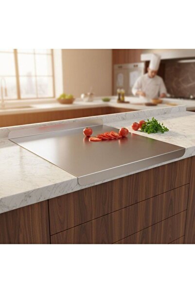 Farmtokid Paslanmaz Çelik Tezgahlık – Çift Büküm 60x60 cm - 304 Kalite Outlet...