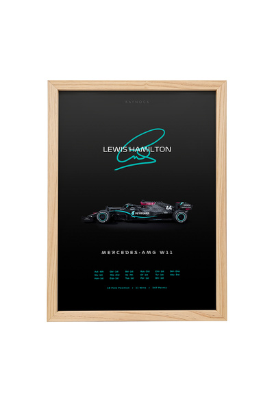 KAYNOCK Lewis Hamilton Poster Tablo, Mercedes Formula 1, Dijital Tasarım Tabl...