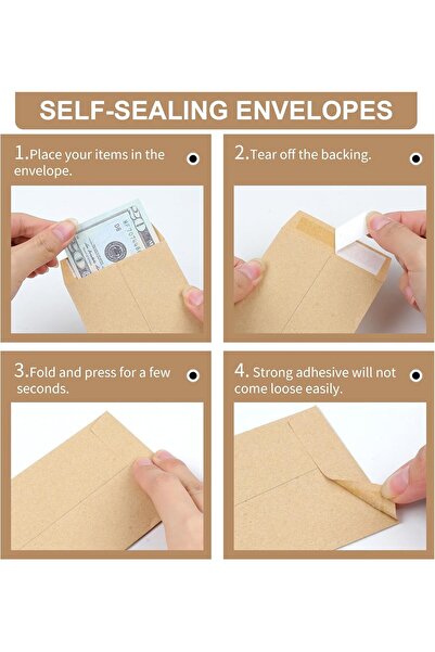 Dolphin Peel & Seal Mailing Envelopes 4.5 x 9 Inch 100 pcs, 80 GSM for Office, Posting & Home - Brown