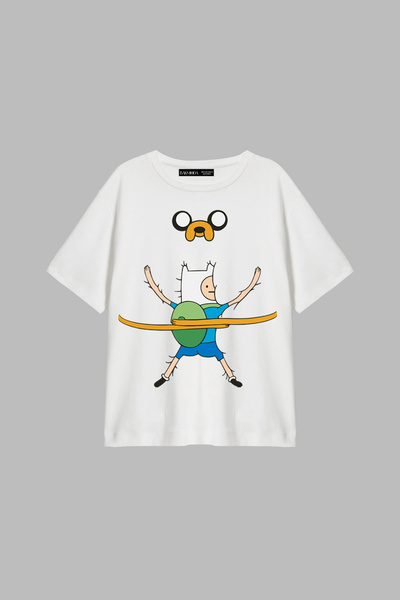 Bak Moda Sweet Hug Štampano opuštena bijela ženska majica