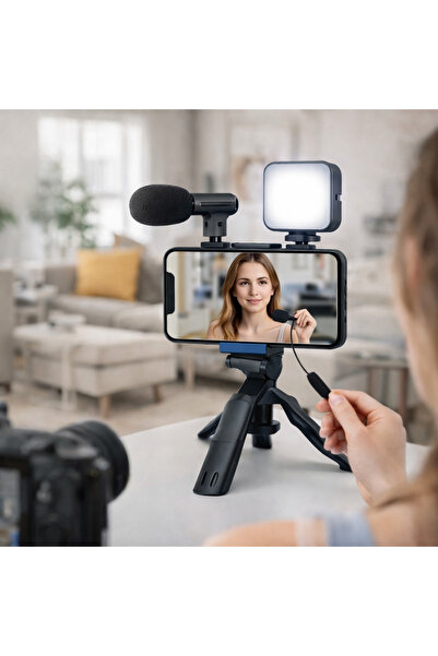 JB DİĞER TikTok & Reels İçin Profesyonel Video Çekim Seti (Işıklı + Mikrofonlu)