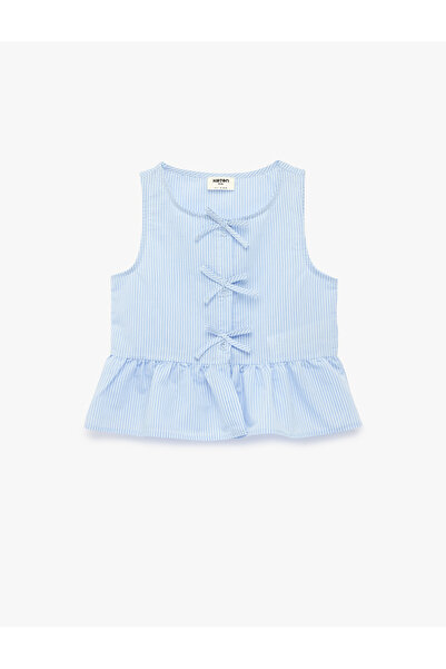 Koton Blue Girls Plain Cotton Shirt