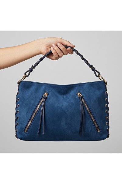 MRS.MODA Women's Braided Zip Detail Clutch Bag