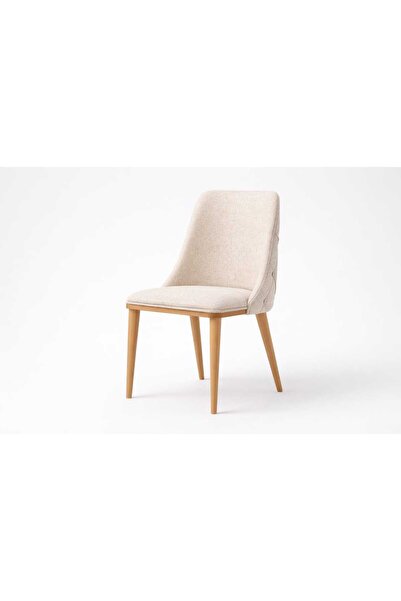 ARYA KAPİTONELİ RETRO YEMEK ODASI SANDALYESİ - CREAM