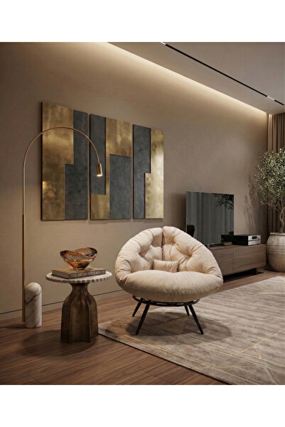 AVYNA CASSENTO™ Modern Tasarım Berjer | Premium Relax Tekli Koltuk - Krem