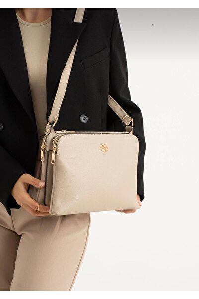 Sanmorris Women's 4-Compartment Quality Faux Leather Shoulder Bag