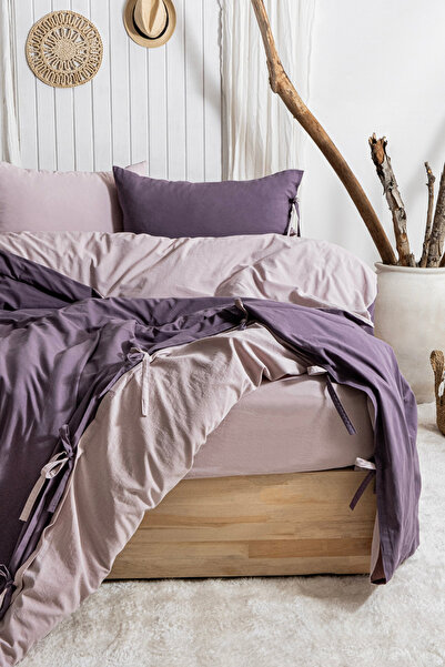 Çulha ΠΟΛΥΧΡΩΜΗ ΣΕΤ ΚΛΙΝΟΣΚΕΠΑΣΜΑΤΩΝ NEV ΜΩΒ-ΛΙΛΑ, 100% ΒΑΜΒΑΚΙ, ΔΙΠΛΟ ΠΛΕΝΟΜ...