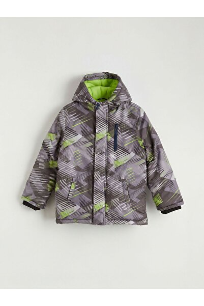 LC Waikiki Lcw Eco Hooded Patterned Boy's Puffer Coat