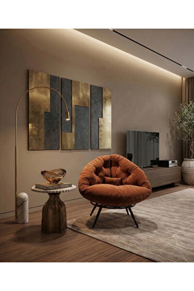AVYNA CASSENTO™ Modern Tasarım Berjer | Premium Relax Tekli Koltuk - Turuncu