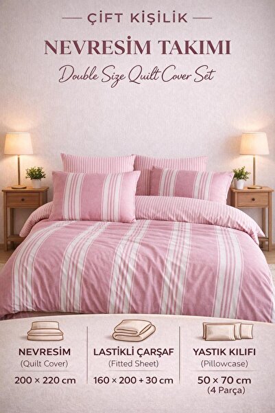 CHARLOTTE 100% Cotton Pieces Bed Sheet Pieces with Tires Double Duvet Cover Set