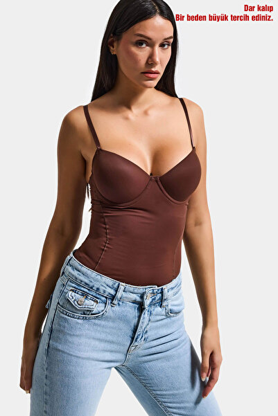 it's basic Ženska braon w5 kopča Oblikuje figuru Čipka Detaljan dizajn sa pod...