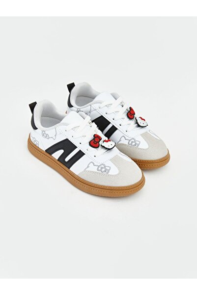 LC Waikiki LCW STEPS Beyaz Hello Kitty Nakışlı Cırt Cırtlı Kız Çocuk Sneaker