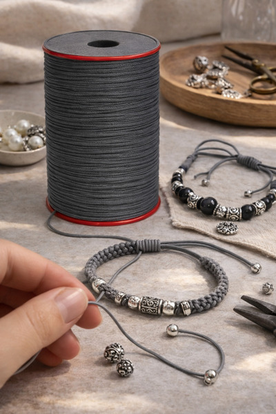 Öztürk Tekstil İp Multi-Colored Jewelry Making Cord 0.8 mm (100 Meters) Bracelet Necklace Rosary Cord Jewelry Cord
