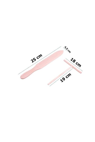 SMH Wooden Crepe Spreading Tools - Set of Crepe Spatulas
