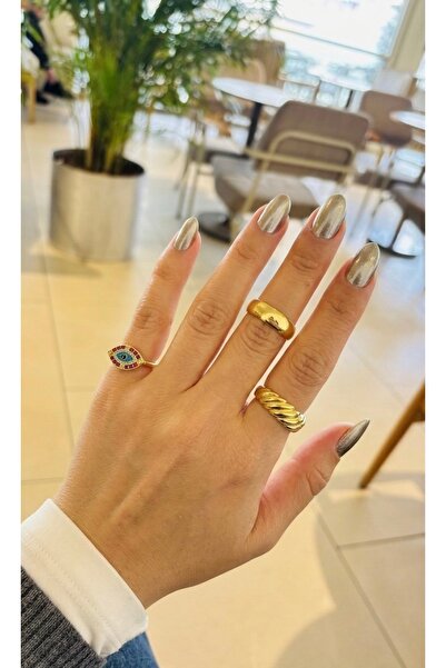 Markiz Takı Colorful Stone Evil Eye Pinky Finger Ring Adjustable