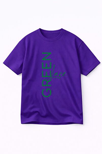 VODEXA Tricou oversize unisex verde cu imprimeu, 100% bumbac, croială confort...