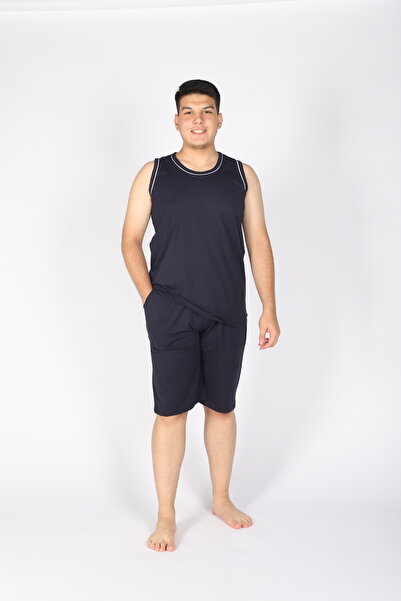 My-o Collection Men's Pajama Set - Undershirt Set with Shorts - Cotton Piece ...