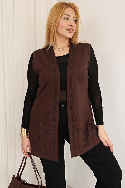 Siyezen Large Size Sparkling Stones Vest