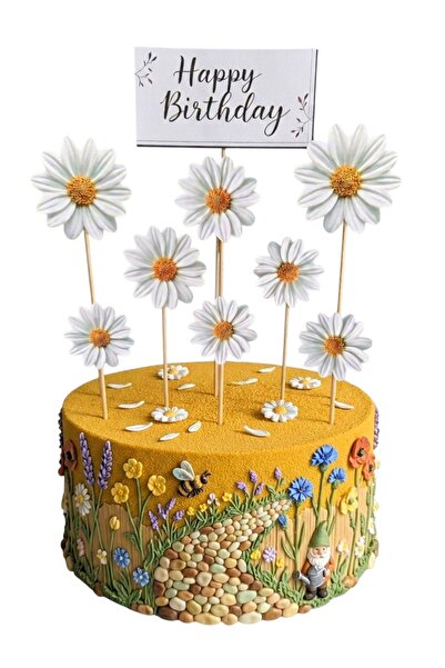 telaşe memuru Papatya Pasta Süsü 9 Lu - Papatya Temalı Pasta Süsü - Papatyalı...