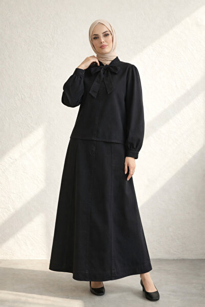 Kirazgym Bow-Tie Blouse and A-Line Skirt Set, Women's Islamic Clothing Combin...