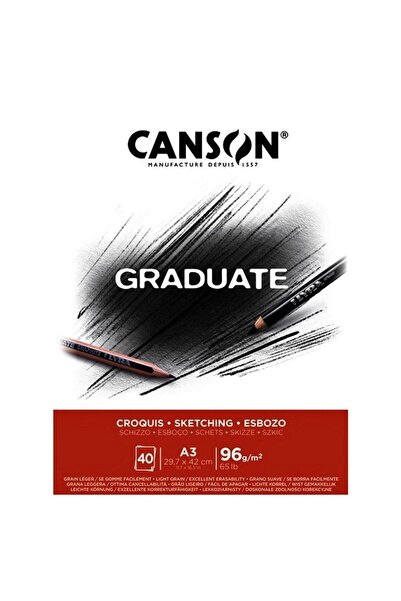 Canson Sketch Block Graduate Croquıs 40 Syf A3 96 Gr
