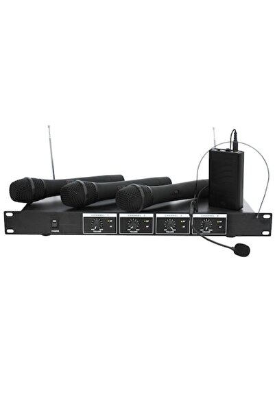 IBIZA Set de 4 microfoane wireless (3 portabile + 1 cu cască)