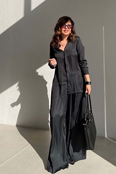 ELVAN TOLON طقم ريلاكس أسود منسدل