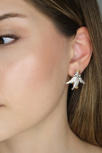 YENGEÇ Stone Bird Model Earrings