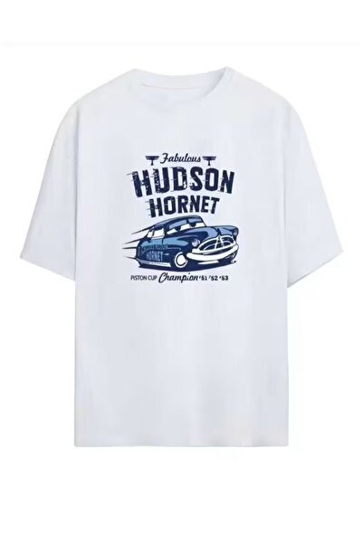 LELVANİ Unisex Women Men Hudson Hornet Printed Oversized T-Shirt
