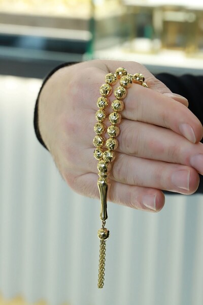 Aydın Kuyumculuk 14 AYAR ALTIN KALEMLİ,PÜSKÜLLÜ TESBİH AGTSB001