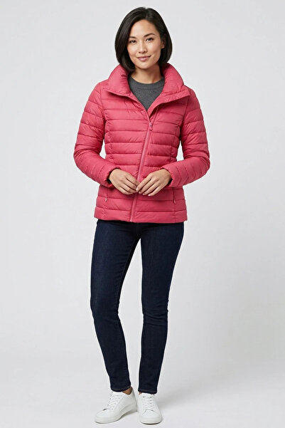 OEM Geacă Puffer Roz cu Fermoar Dama