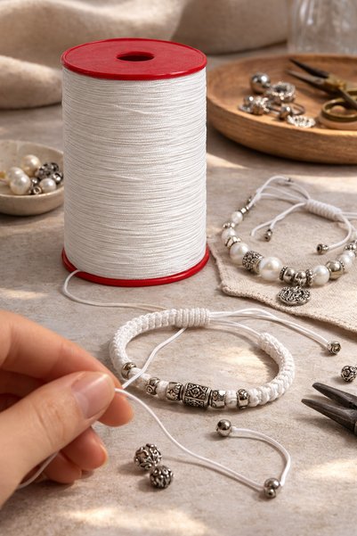 Öztürk Tekstil İp Multi-Colored Jewelry Making Cord 0.8 mm (100 Meters) Bracelet Necklace Rosary Cord Jewelry Cord