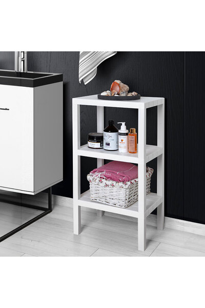 ELITSUN 3 Katlı Düzenleyici Plastik Raf Ünitesi, Kitaplık, Çiçeklik, Banyo, M...