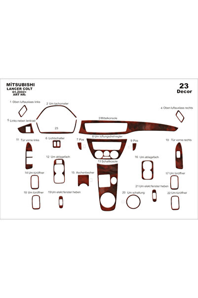 Marscockpitdesign ميتسوبيشي كولت - لانسر كونسول-توربيد 2002 23 قطعة
