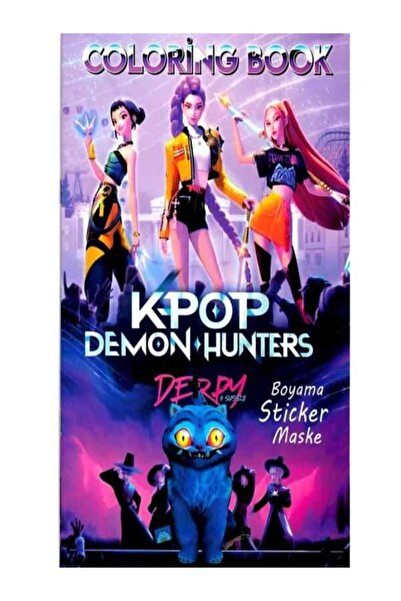 mutluanılarpartievi K-Pop Demon Hunters Boyama Kitabı Stickerlı 1 Adet