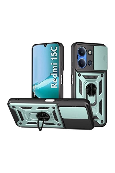 HANPORIUM حافظة تانك متوافقة مع هاتف Redmi 15C - غطاء خارجي مدرع للحماية من ا...