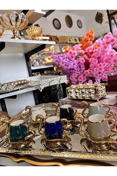 Kosova Kuğu Tasarımlı Kahve Fincan Takımı