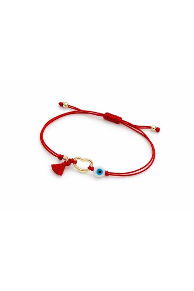 CHARMLUCKY Heart-Evil Eye Red Bracelet